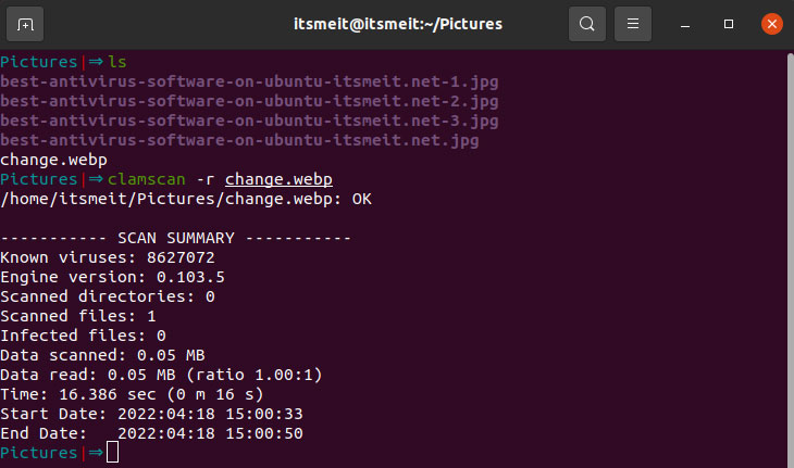 Install ClamAV andscan for viruses on Ubuntu 22.04