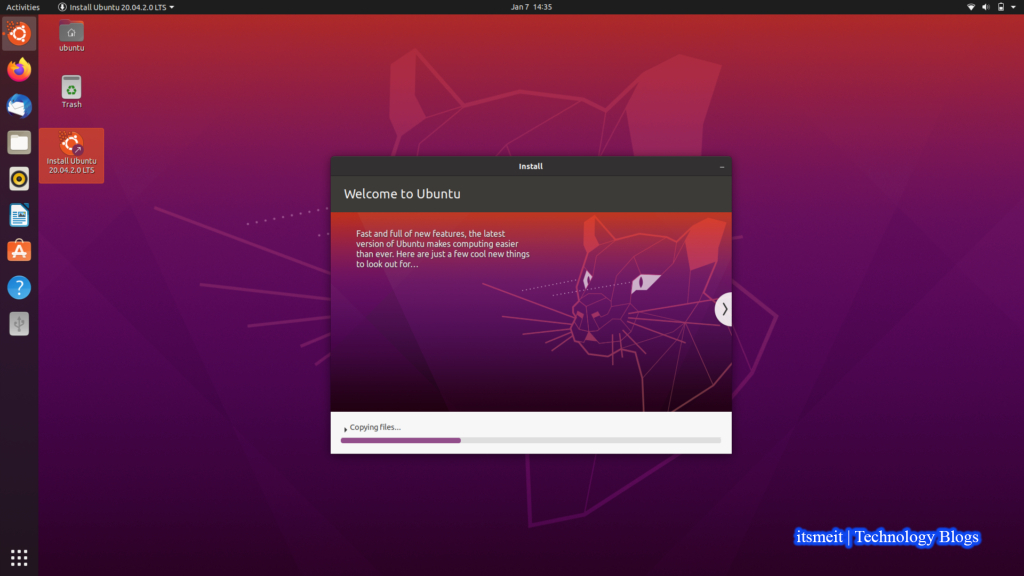 Install Ubuntu dual boot Windows 11 progress