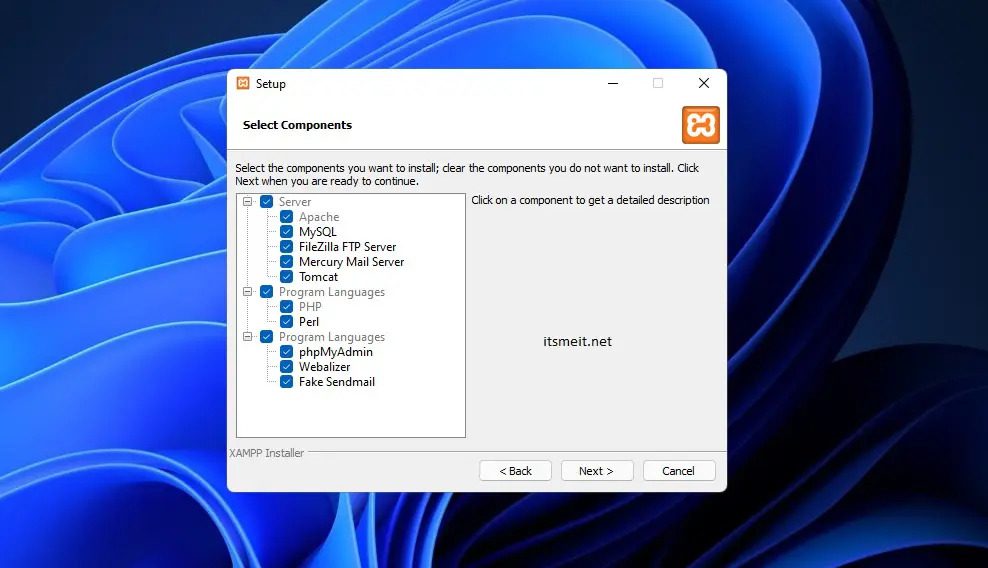 Download and setup install Xampp on your Windows
