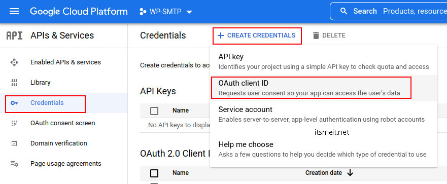 Get API Client ID and Client secret