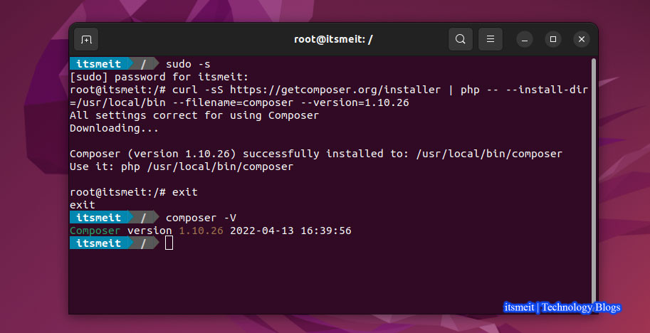 Install Composer on Ubuntu 22.04