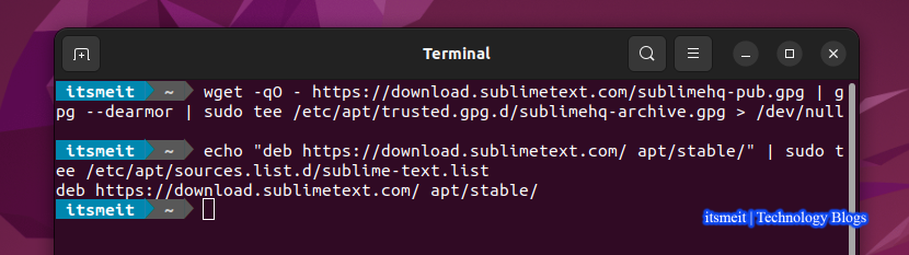 Add the GPG key Sublime Text