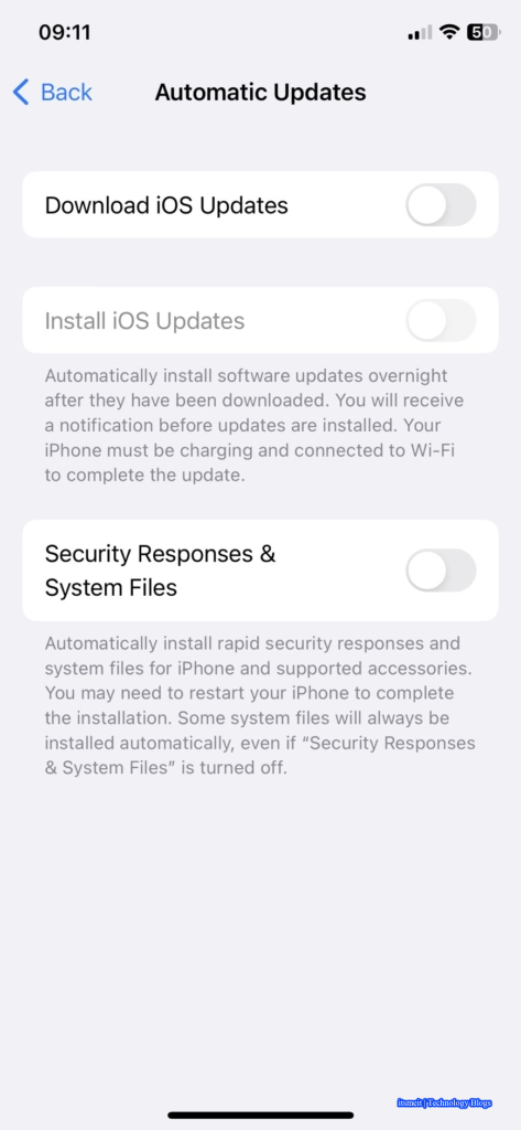 block iOS updates on iPhone