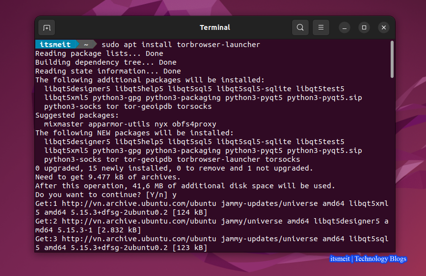 Install Tor Browser from PPA Repository