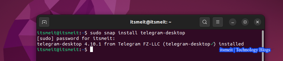 Install Telegram Desktop with Ubuntu Snap