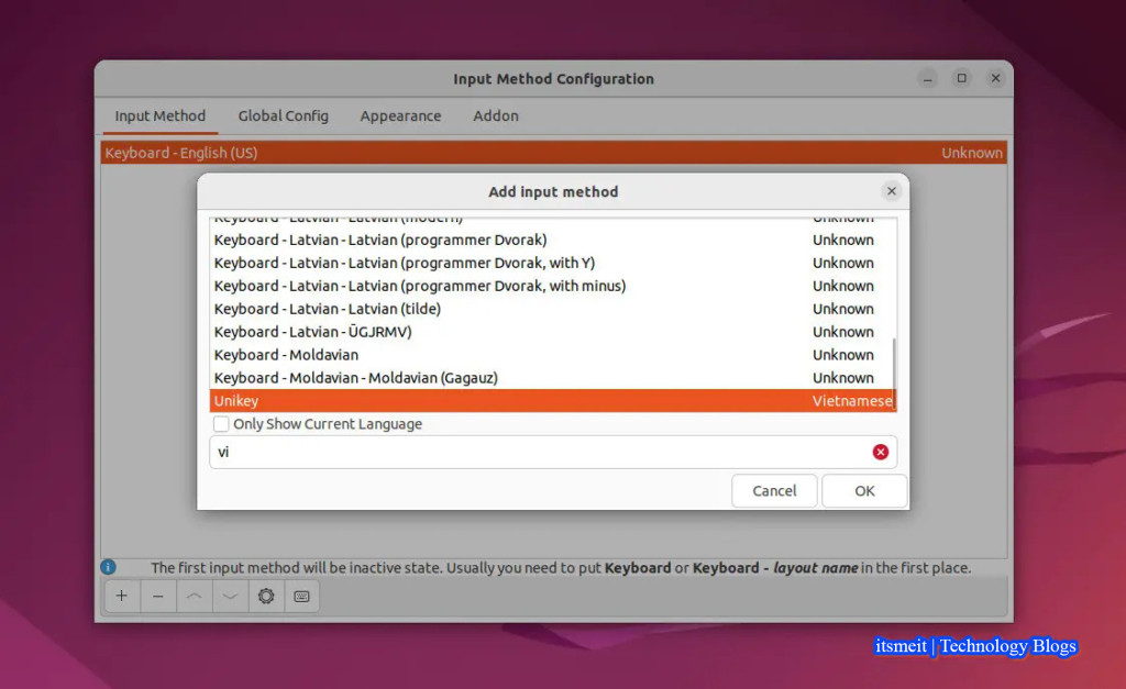Install Fcitx-Unikey to type Vietnamese on Ubuntu
