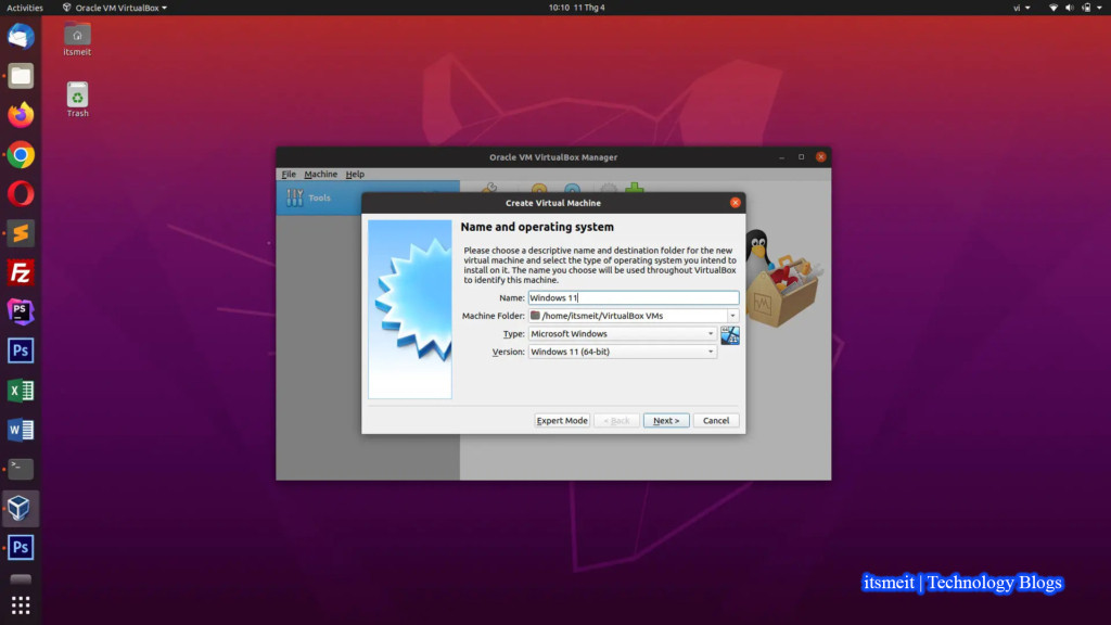 Configure VirtualBox settings to install Windows on Ubuntu 22.04
