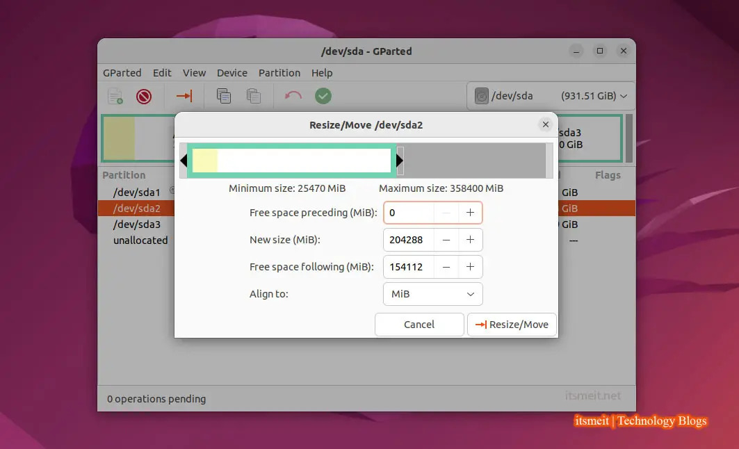 Create a partition to install ubuntu dual boot windows