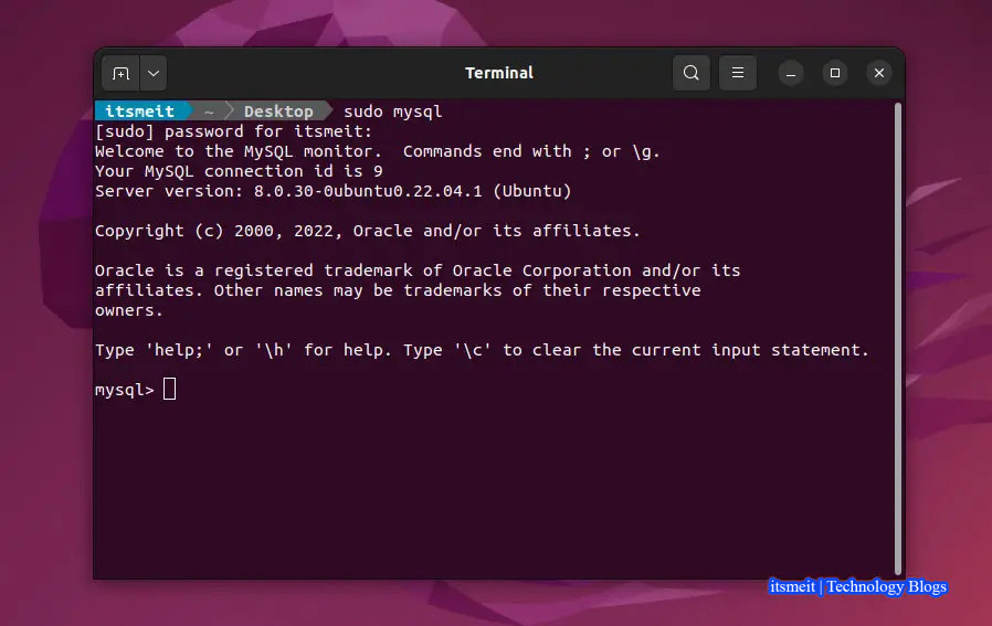Use MySQL Command Line or Terminal in Linux