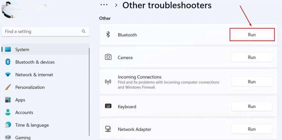 Use the Windows 11 Bluetooth troubleshooting tool