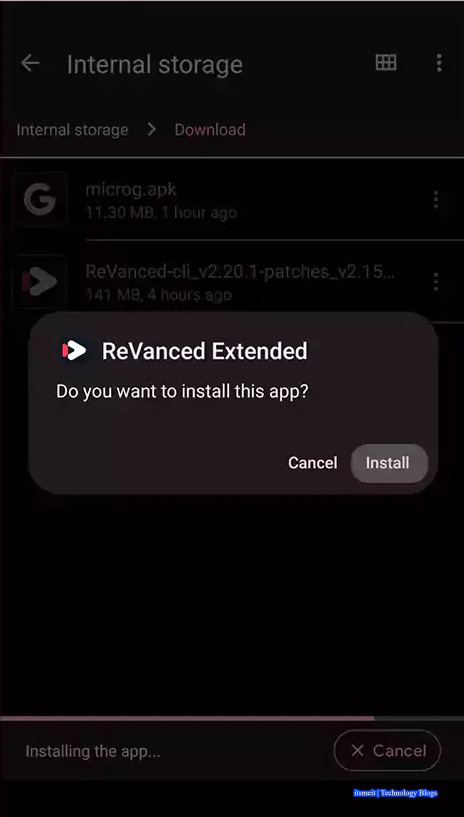Install Youtube Revanced Extended