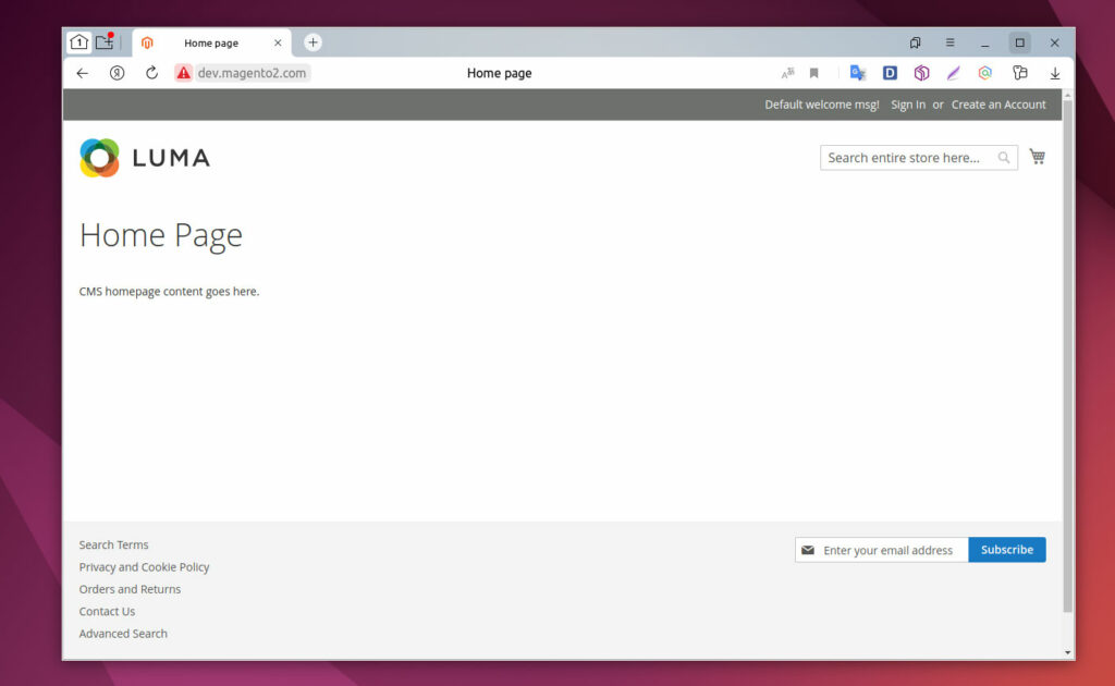 Magento 2 demo screenshot