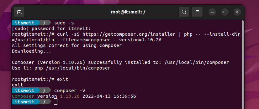 Install Composer on Ubuntu 22.04