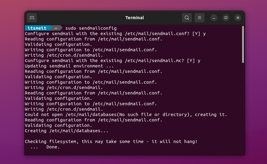 Config sendmail Ubuntu 22.04