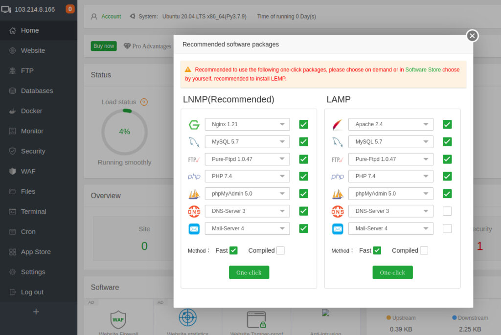 Install Nginx or Apache and PHP + MYSQL