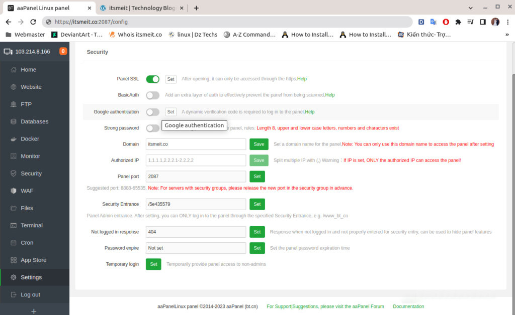 domain alias instead of IP on aaPanel