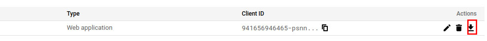 Client ID and Client secret Google API