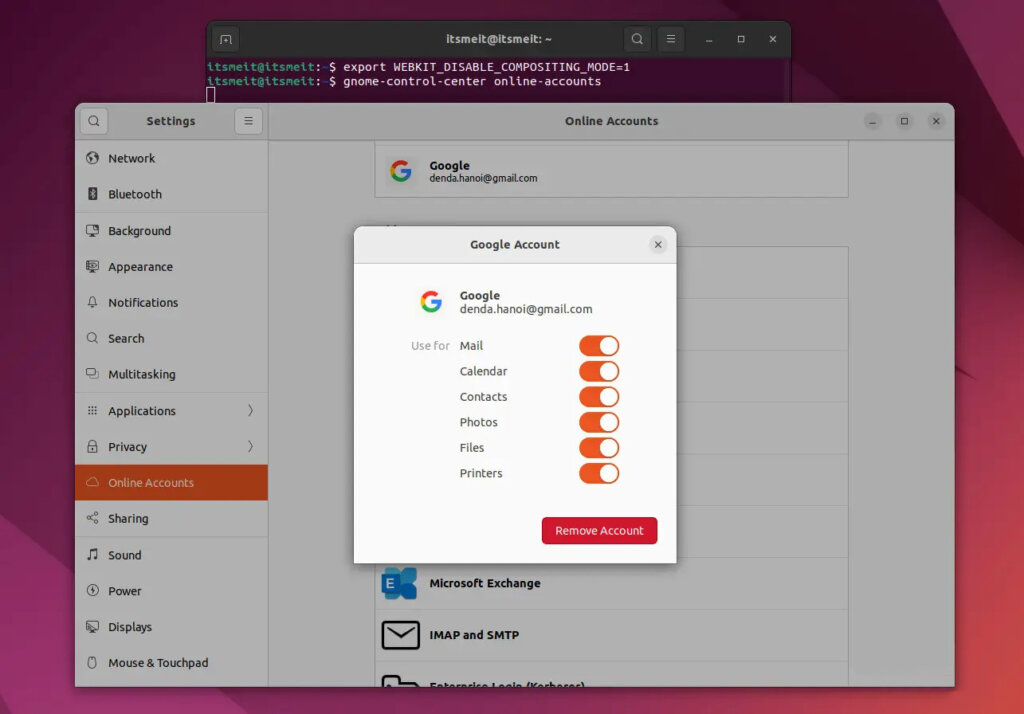 fix Gnome Online Accounts Ubuntu 22.04 login error