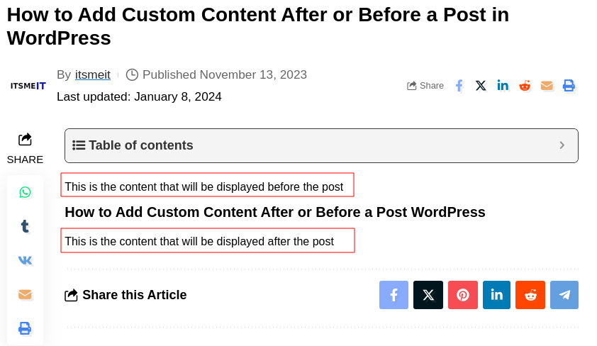 insert content wordpress