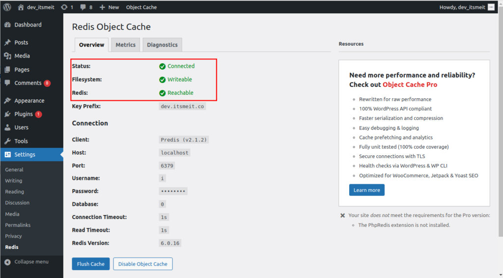 configure Redis plugin