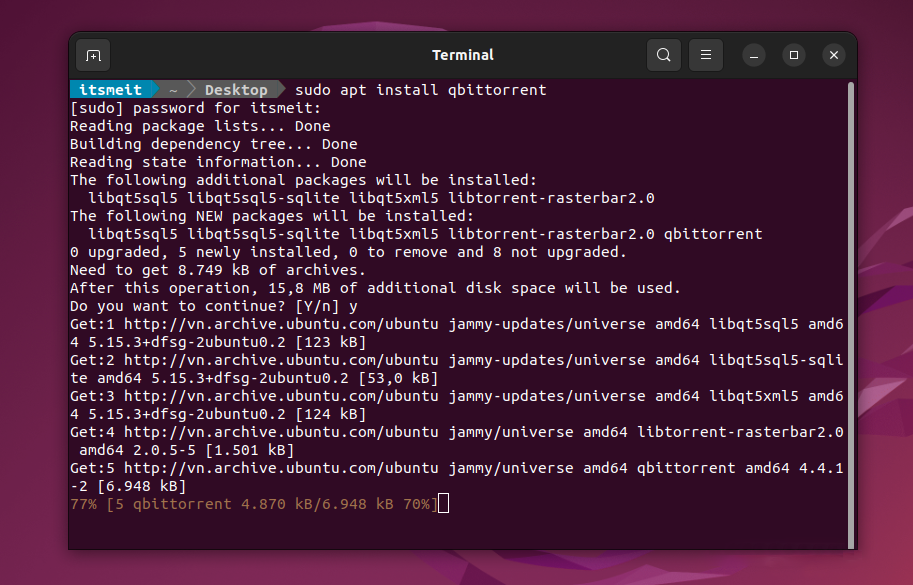 install qbittorrent command