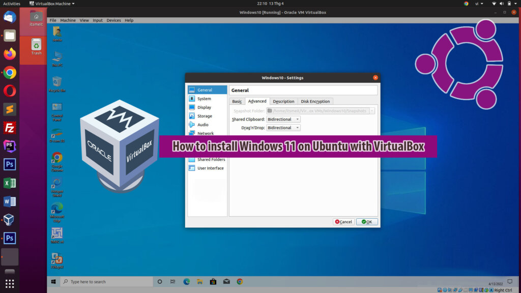 install Windows 11 on VirtualBox Ubuntu