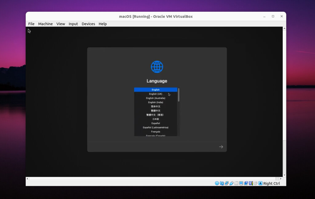 Demo macOS on VirtualBox