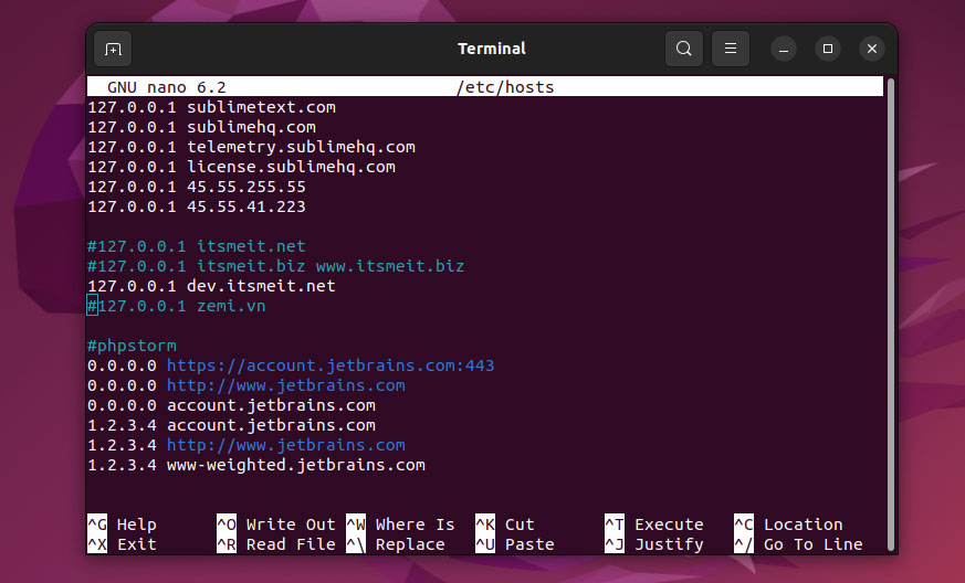 config domain localhost