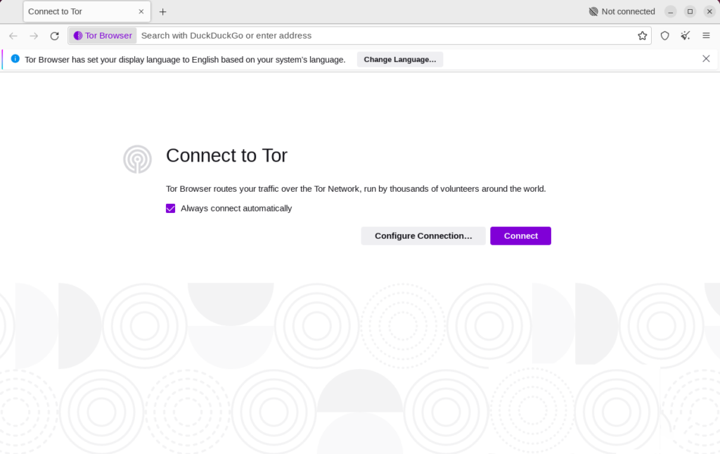 Connection internet use Tor Browser