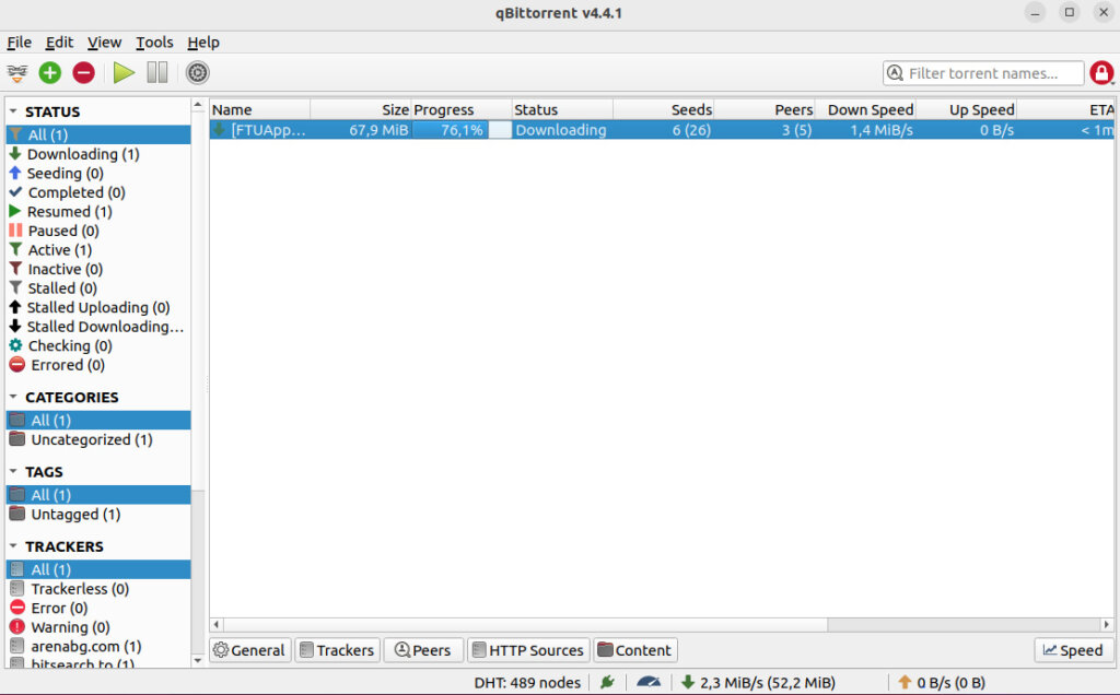 use qBittorrent download file