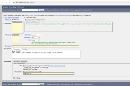 create bug report bugzilla