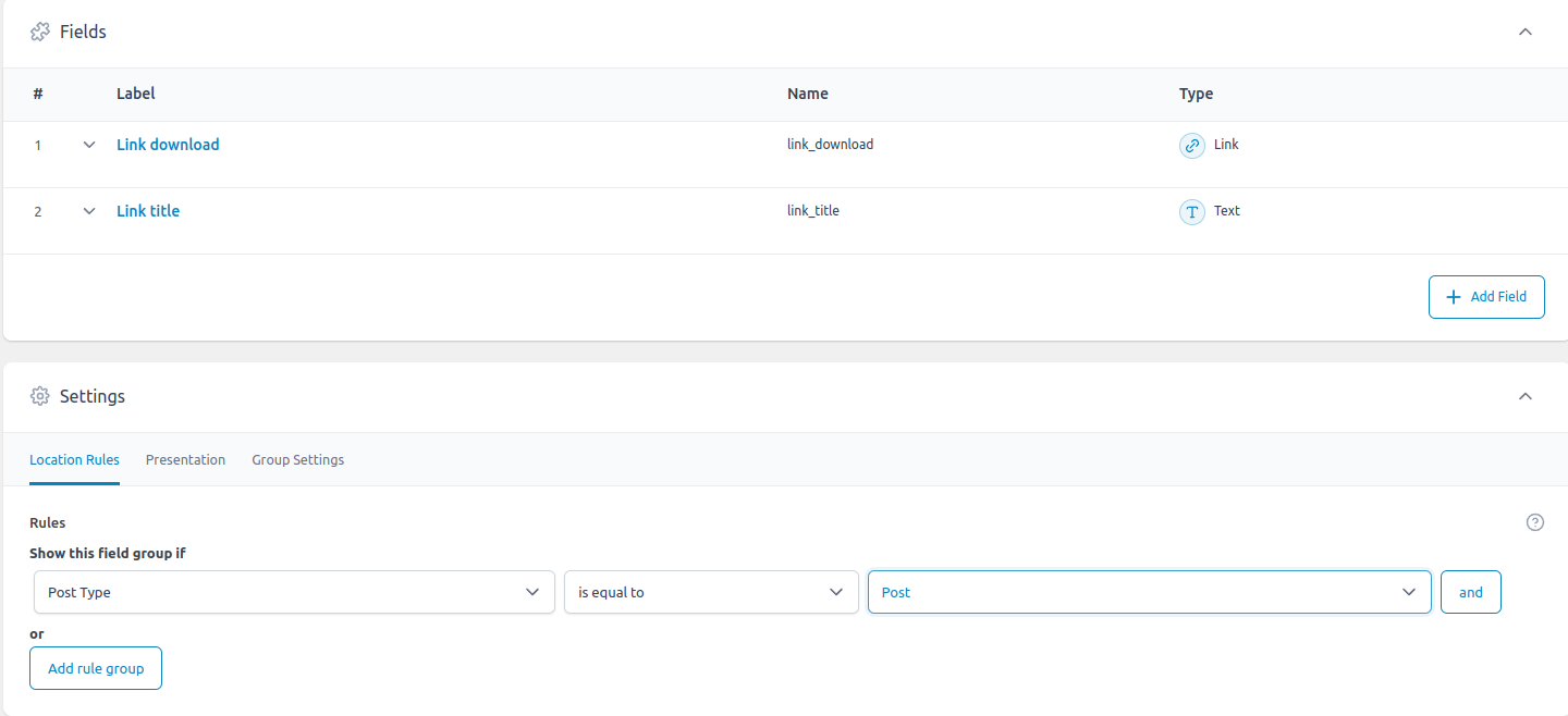 create group field