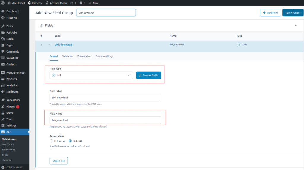 Add Custom Field ACF and Display Data Wordpress