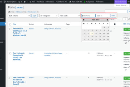 Add filter Posts by Date WordPress