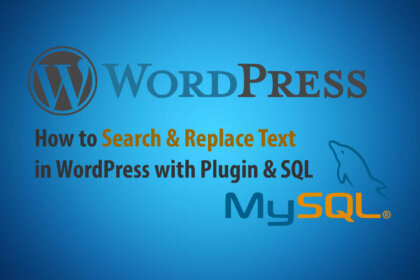 wordpress Search and Replace Text