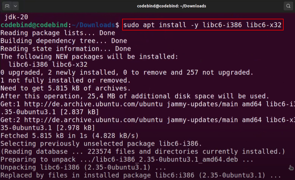 install package depend ubuntu